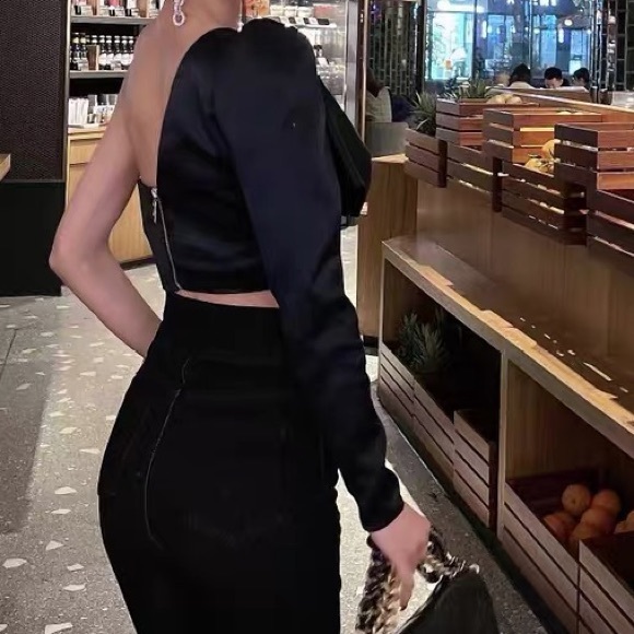 Satin style crop top